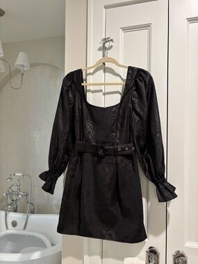 Camila Coelho Puff-Sleeve Mini Dress with Belt